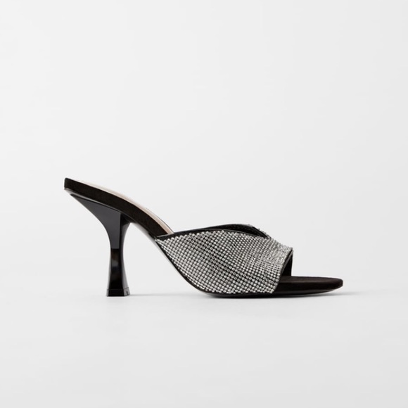 Zara beaded heeled sandal mules - Picture 3 of 6